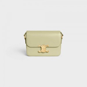 ALMOND GREEN Celine Teen Bag in shiny calfskin Triomphe | CL-593202