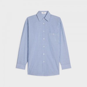 BLEU/BLANC Celine oversized in striped cotton Shirts | CL-592828