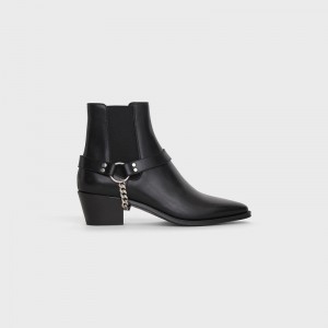 Black Celine CAMARGUE Biker chelsea in Calfskin Boots | CL-591866