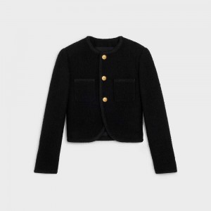 Black Celine CHASSEUR IN BOUCLE NATTE Jackets | CL-592639