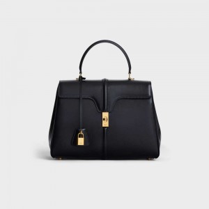 Black Celine Classique Bag in satinated calfskin 16 | CL-593278