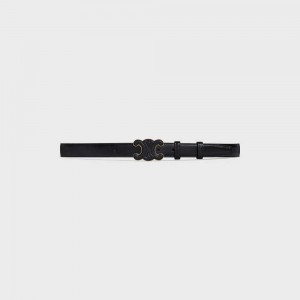 Black Celine MEDIUM CUIR TRIOMPHE in Taurillon Leather Belts | CL-592482