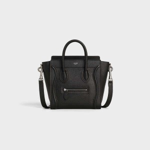 Black Celine Nano bag in drummed calfskin Luggage | CL-593047