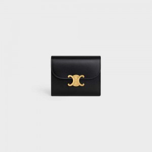 Black Celine Small TRIOMPHE in Shiny calfskin Wallets | CL-592967