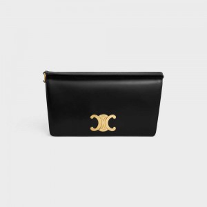 Black Celine TRAPEZE BAG in shiny calfskin Triomphe | CL-593248