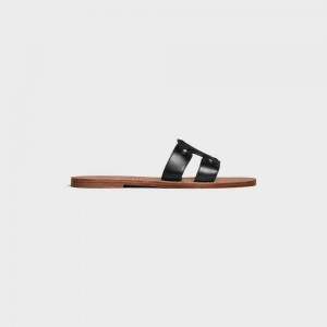 Black Celine TRIOMPHE MULE in CALFSKIN Sandals | CL-592582