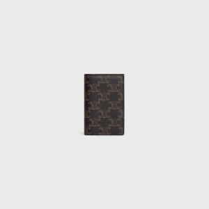 Black Celine VERTICAL in Triomphe Canvas Card Holders | CL-591814