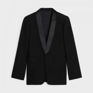 Black Celine classic tux in mohair and silk Jackets | CL-592667