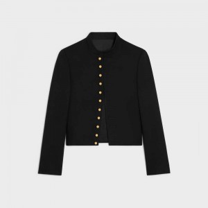 Black Celine military in diagonal wool Jackets | CL-592634