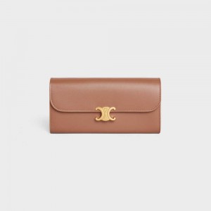 Bronze Celine LARGE TRIOMPHE in Shiny calfskin Wallets | CL-592984