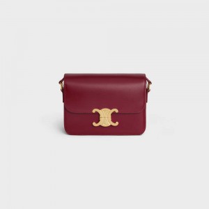 Carmin Celine Teen Bag in shiny calfskin Triomphe | CL-593197