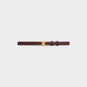 Chestnut Celine Small Triomphe in Taurillon Leather Belts | CL-592464