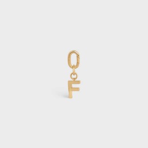 Gold Celine F CHARM in Brass Leather Goods Accessories | CL-592927