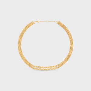 Gold Celine Gourmette in Brass with Gold Finish Necklaces | CL-592253