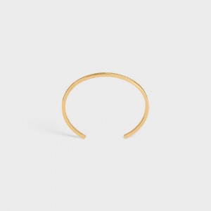 Gold Celine Paris Thin Cuff in Brass with Gold Finish Bracelets | CL-592215