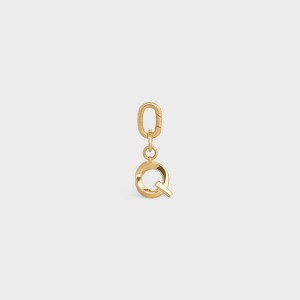 Gold Celine Q CHARM in Brass Leather Goods Accessories | CL-592936