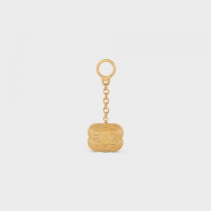 Gold Celine TRIOMPHE HELIX CHARM in Brass Leather Goods Accessories | CL-592917