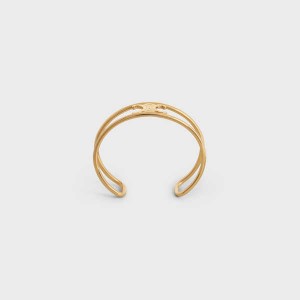 Gold Celine Triomphe Cuff in Brass with Gold Finish Bracelets | CL-592230