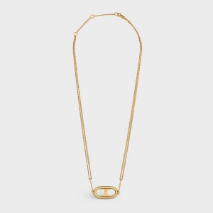 Gold Celine Triomphe in Gold Brass Necklaces | CL-592258