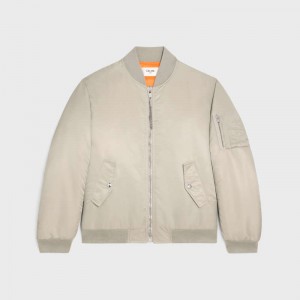 Light Grey Celine BOMBER IN NYLON TWILL Blousons | CL-591959