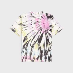 Multicolor pastel/ off white Celine LOOSE IN COTTON JERSEY T-shirts | CL-592123