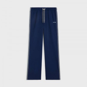 NAVY/OFF WHITE Celine Tracksuit in double face jersey Pants | CL-592037