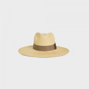 Natural / Chestnut Celine pANAMA in straw Hat | CL-592345