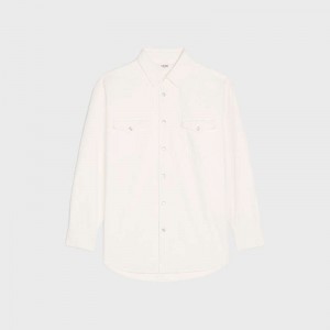 OPTIC WHITE WASH Celine WESTERN IN OPTIC WASH DENIM Shirts | CL-592155