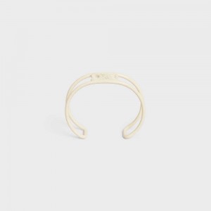 Off White Celine Triomphe Cuff in Varnished Brass Bracelets | CL-592218