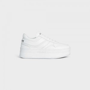 Optic White Celine BLOCK SNEAKERS WITH WEDGE OUTSOLE in CALFSKIN Sneakers | CL-592547