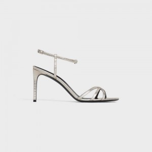 Platinium Celine SOIR in Lizard stamped metalized calfskin Sandals | CL-592597