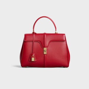 Red Celine Classique Bag in satinated calfskin 16 | CL-593280