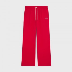 Red Celine FLARED JOGGING IN DOUBLE FACE JERSEY Pants | CL-592041