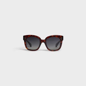 Red Havana Celine Oversized S002 in Acetate with Polarized Lenses Sunglasses | CL-592437