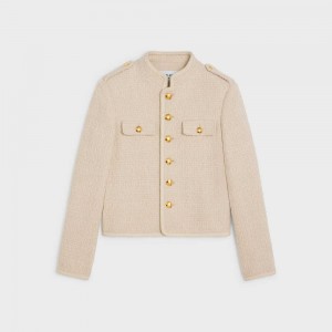 Sable blanc Celine Alluré in bouclette natté Jackets | CL-592641