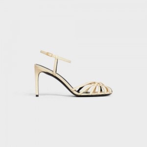 Soft Yellow Celine TRIOMPHE in CALFSKIN Sandals | CL-592600