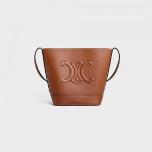 Tan Celine SMALL BUCKET in Smooth Calfskin Cuir Triomphe | CL-593146