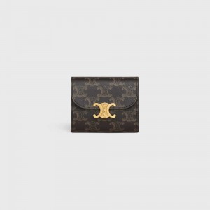 Tan Celine Small TRIOMPHE in Triomphe Canvas Wallets | CL-592977