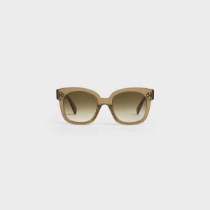 Transparent Khaki Celine Oversized S002 in Acetate Sunglasses | CL-592438