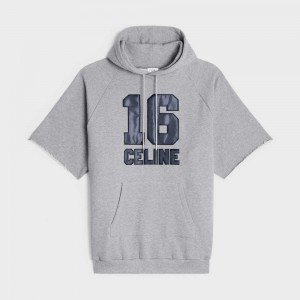 grey / navy Celine 16 hoodie in cotton fleece Dresses | CL-592880