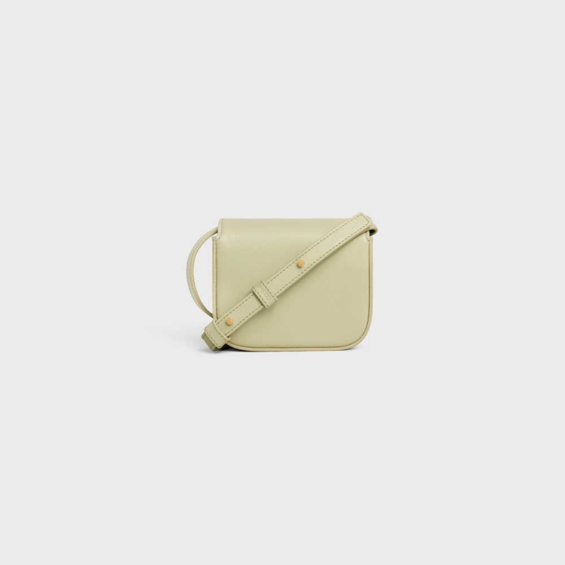 ALMOND GREEN Celine TRIOMPHE in Shiny calfskin Mini Bags | CL-593013