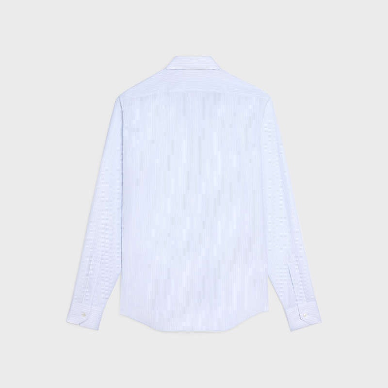 BLANC/BLEU CIEL Celine LOOSE IN COTTON POPLIN Shirts | CL-592176