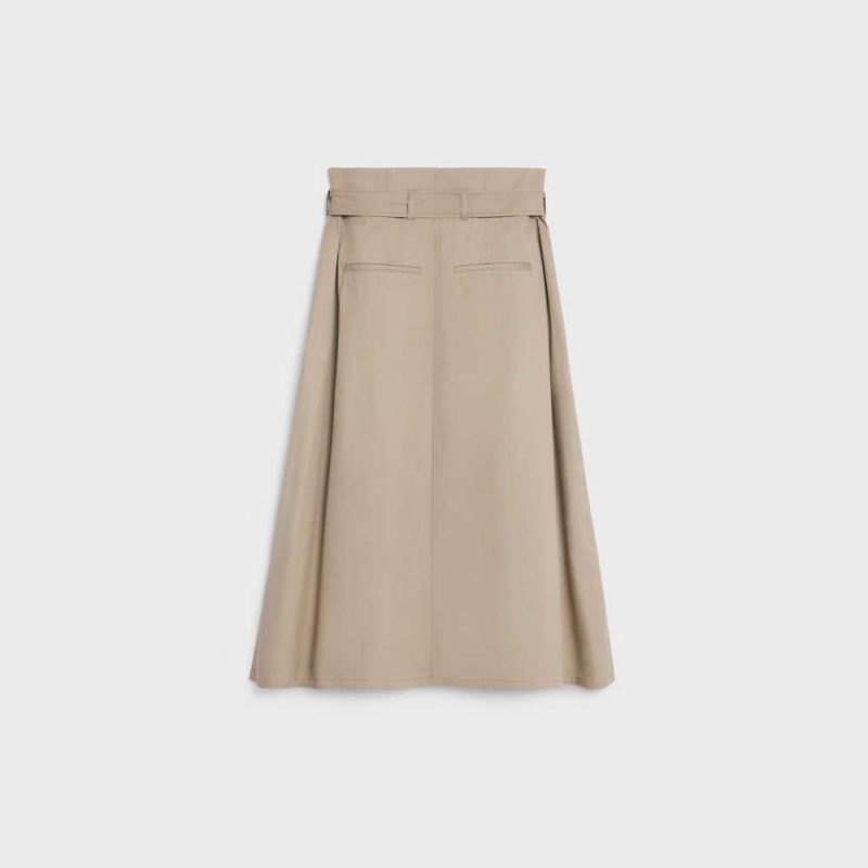 Beige Celine HIGH-WAISTED IN LIGHTWEIGHT GABARDINE Skirts | CL-592879