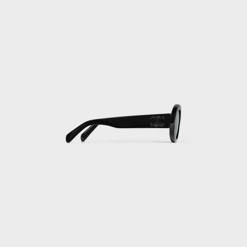 Black/Black Celine Triomphe 01 in Acetate Sunglasses | CL-592378