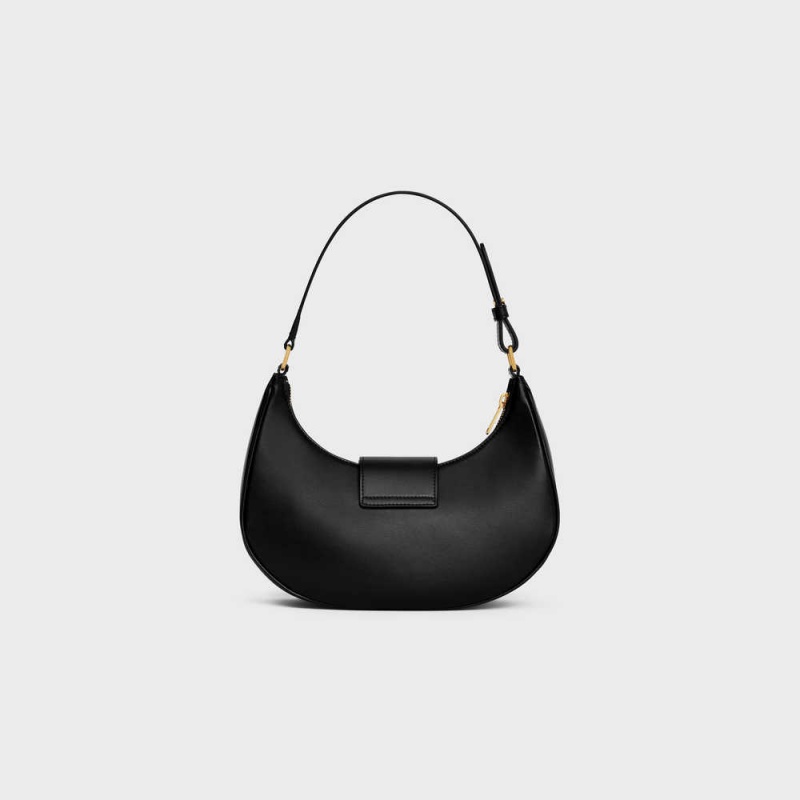 Black Celine Ava Soft Bag in Smooth Calfskin Triomphe | CL-593171