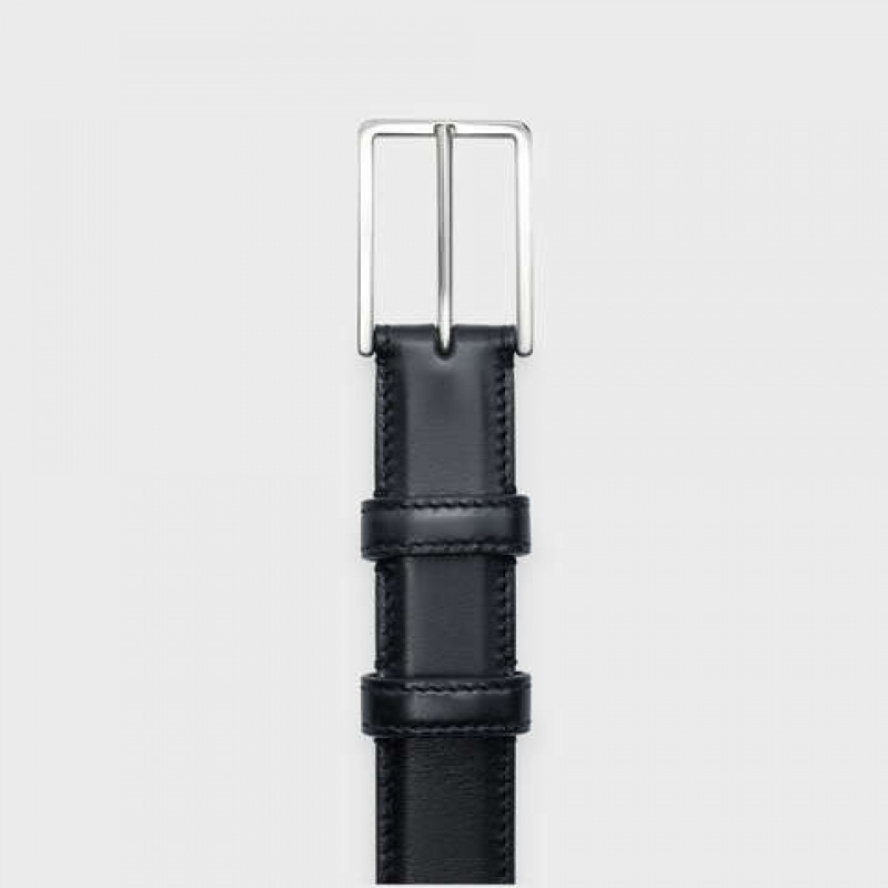 Black Celine BC-03 25MM in Taurillon Leather Belts | CL-591771