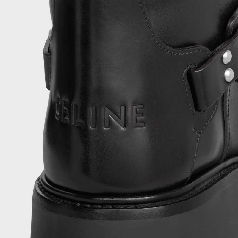 Black Celine BULKY HIGH WITH HARNESS in Calfskin Boots | CL-592513