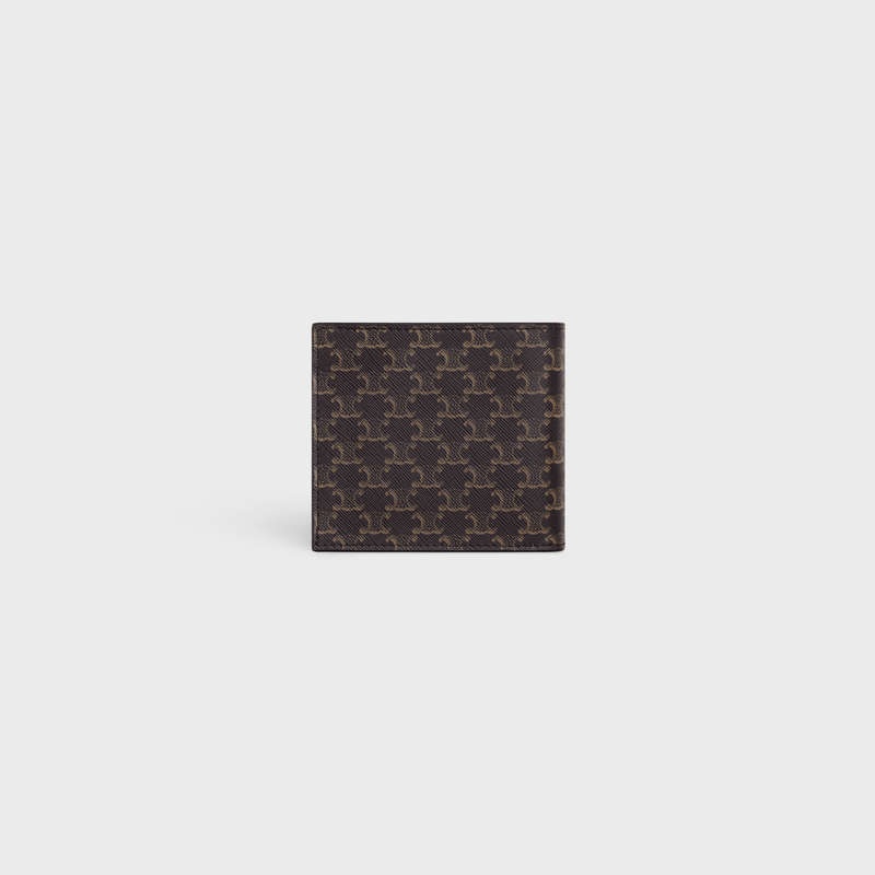 Black Celine Bi-fold in Triomphe Canvas Wallets | CL-591789