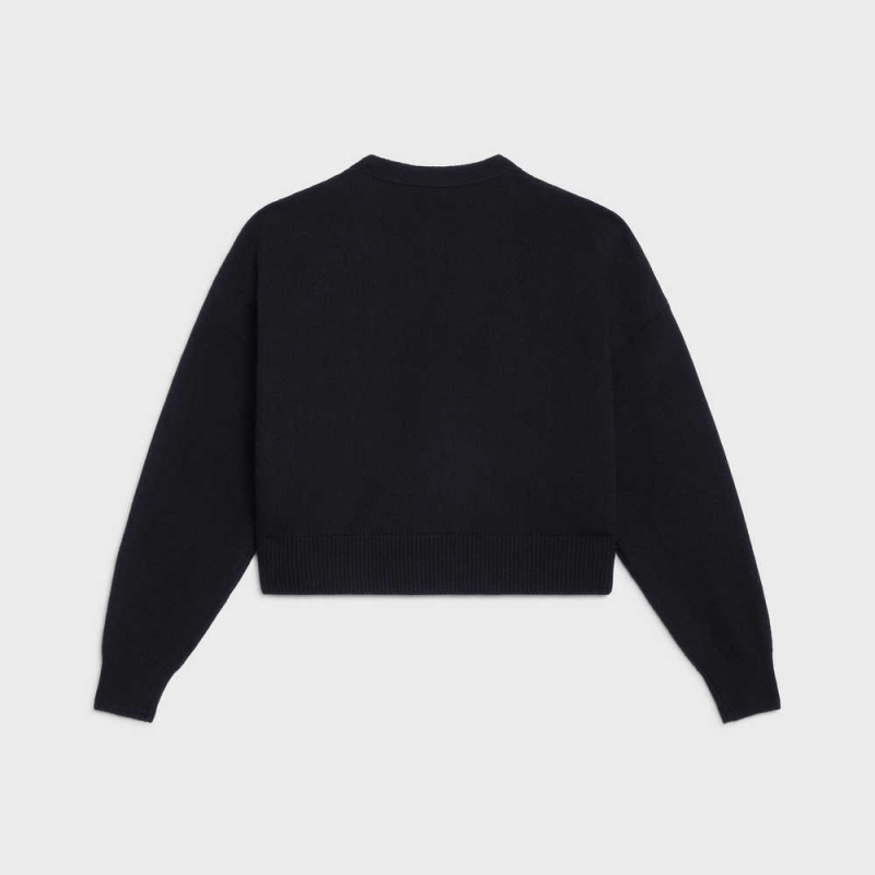 Black Celine CARDIGAN WITH GOURMETTE IN HERITAGE CASHMERE Knitwear | CL-592701