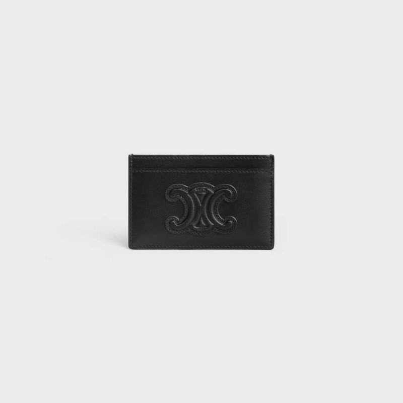 Black Celine CUIR TRIOMPHE SHINY CALFSKIN Card Holders | CL-592954